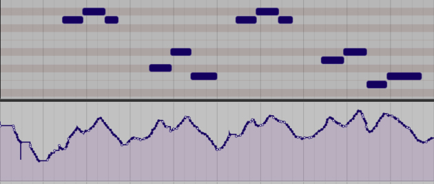 Velocity data, played in live to create a realistic volume envelope for a string part